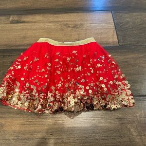 Sweet wink, red and gold sequin tutu skirt size 12 to 24 months